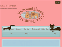 Tablet Screenshot of homewardhoundspetsitting.com